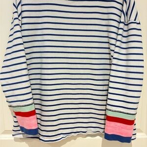 Talbots Striped Tee with Colorful Cuffs